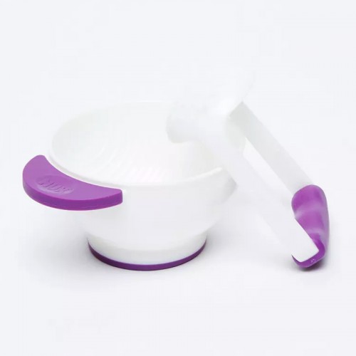 NUK Masher & Bowl Set | 4 months+ | Mash Fruits or vegetables with the masher and feed straight from the bowl.| Non Slip Base to keep bowl steady